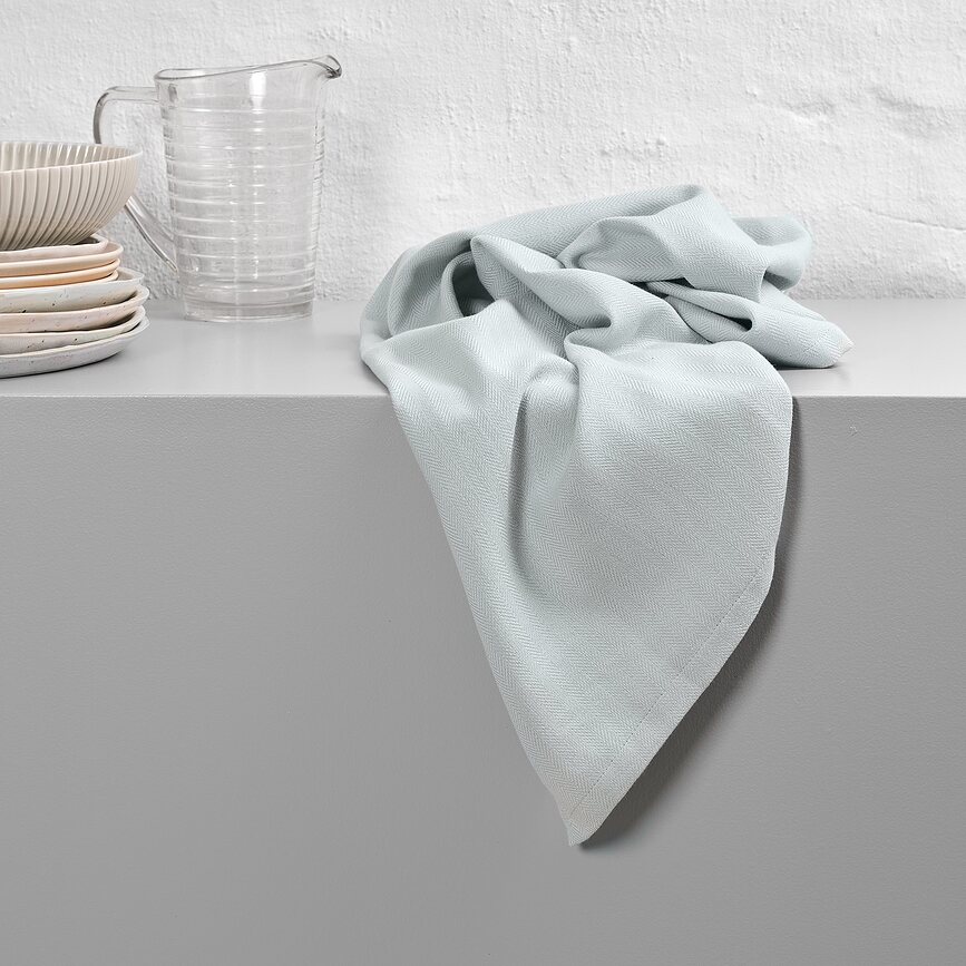 Paños de Cocina The Organic Company II, 53 x 86 cm, crema y azul, Pack de 2