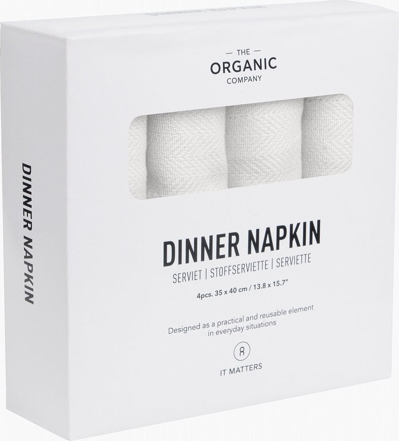 Servilletas Dinner, 35 x 40 cm, blancas, 4 unidades