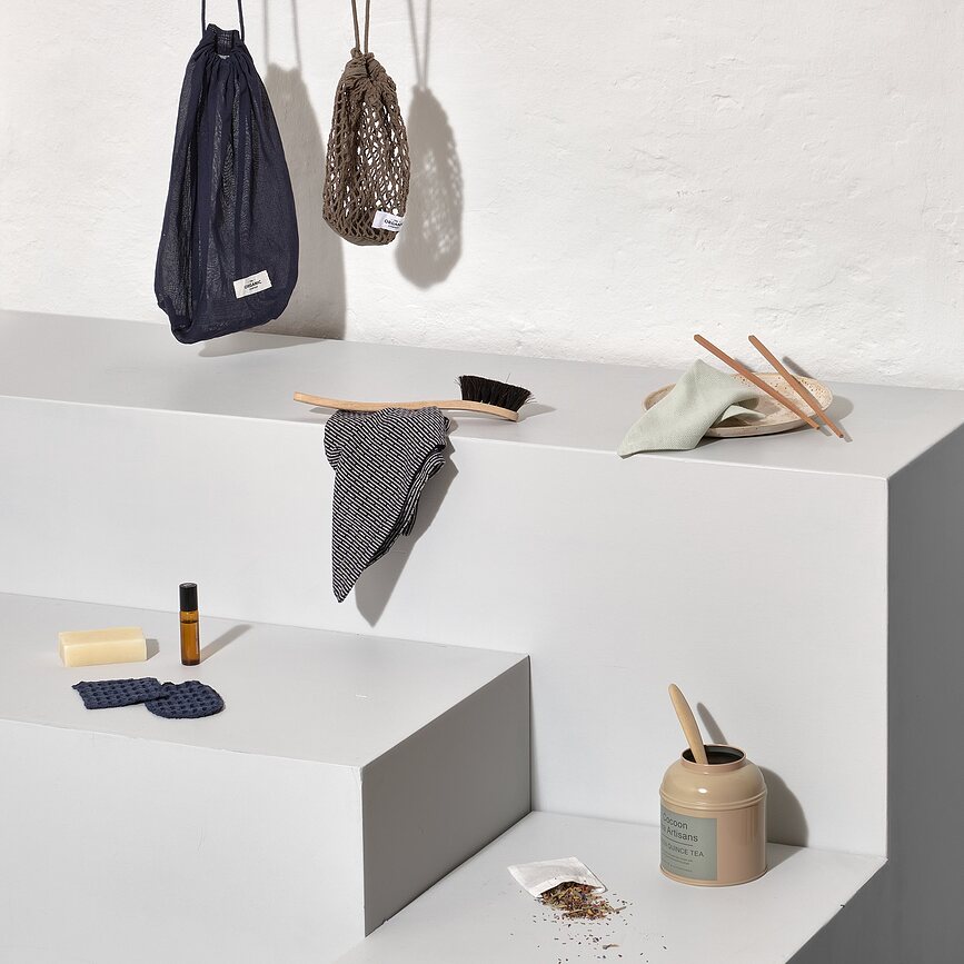 Zero Waste Set gospodinjskih pripomočkov, nevtralne barve, 6-delni