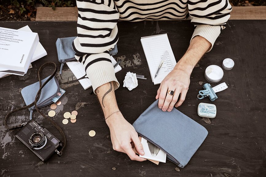 The Organic Company Porte-monnaie, bleu-gris