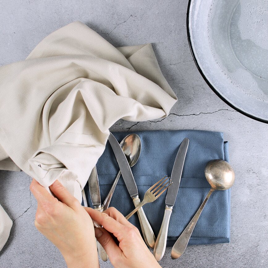 The Organic Company Torchon de Cuisine 53 x 86 cm, noir