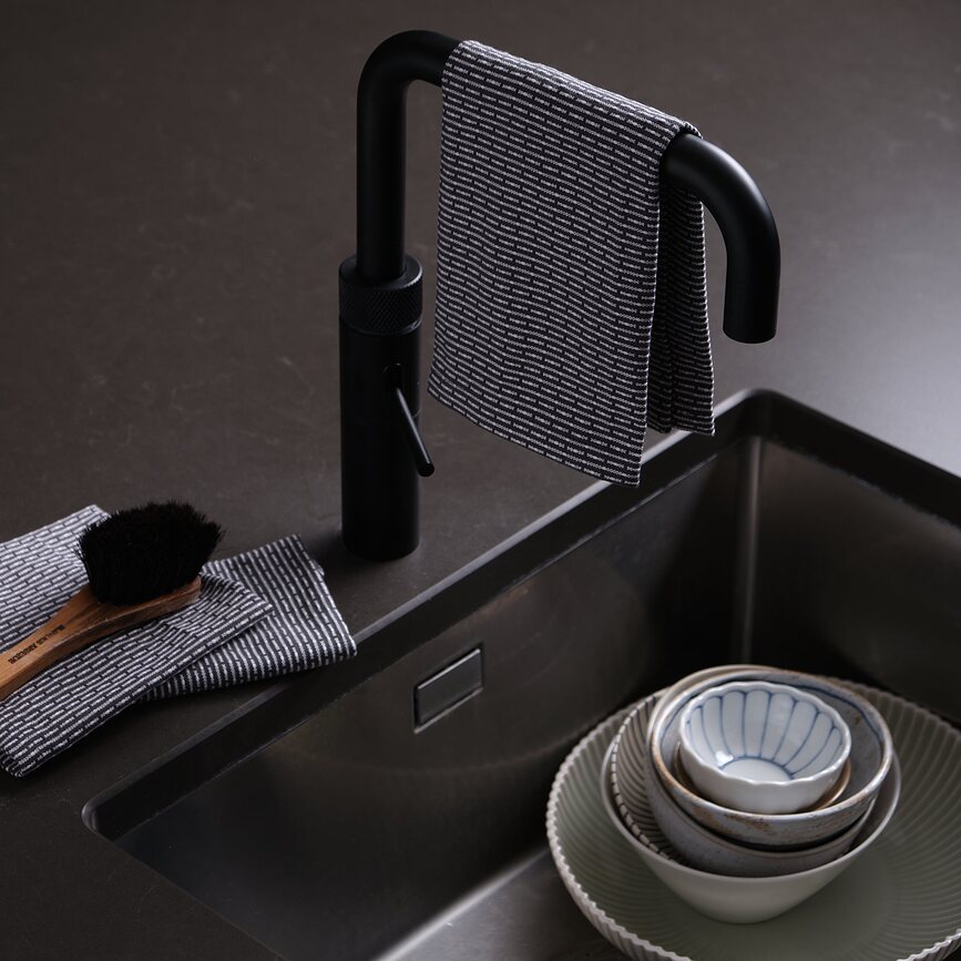 The Organic Company Torchons de Cuisine 30 x 35 cm, bleus, Lot de 3