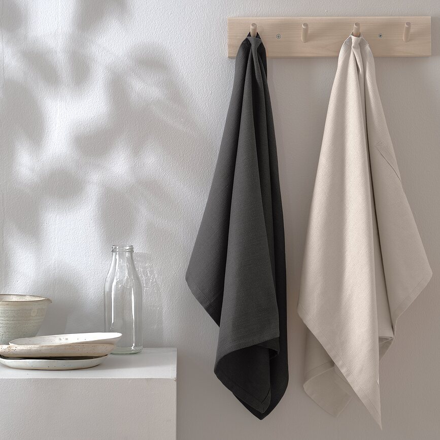 The Organic Company Torchons de Cuisine, 53 x 86 cm, marron, Lot de 2