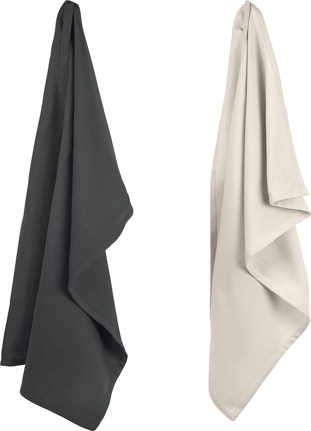The Organic Company Torchons de Cuisine 53 x 86 cm, tons de terre, Lot de 2