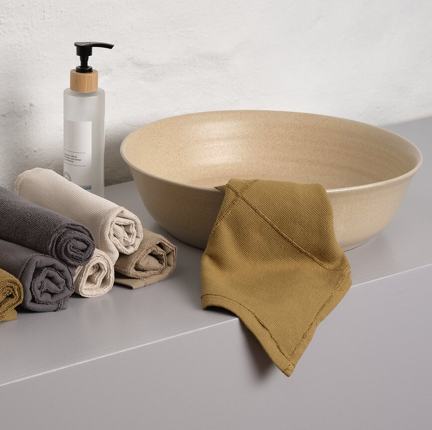 Toallas de mano Calm, 28 x 28 cm, tonos tierra, Pack de 4