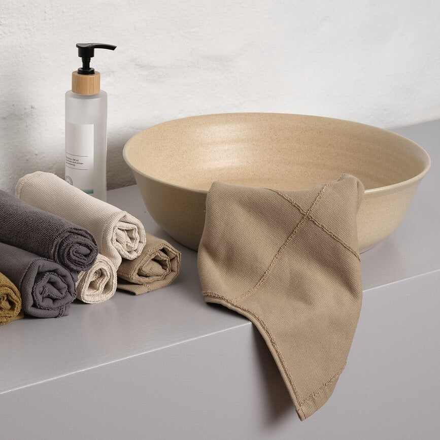 Toallas de mano Calm, 28 x 28 cm, tonos tierra, Pack de 4