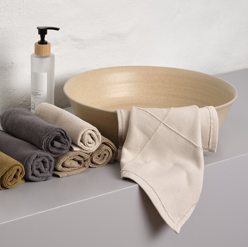 Toallas de mano Calm, 28 x 28 cm, tonos tierra, Pack de 4