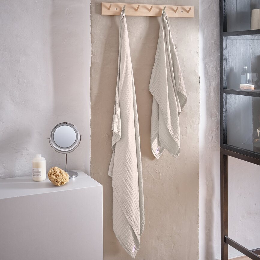 Toallas Fine, gris beige, 2 unidades