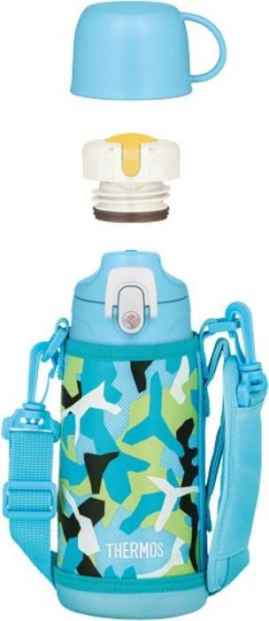Active Kinder-Isolierflasche mit 2 Verschlüssen und Etui 600 ml, blau, 4-tlg.