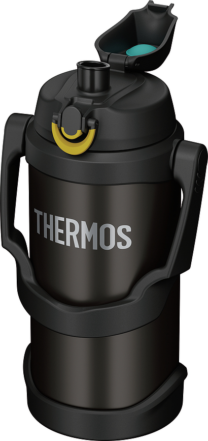 Botella térmica con asa, 3 L, negra