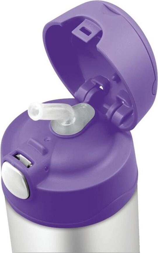 FUNtainer Μπουκάλι Θερμός με καλαμάκι, 470 ml, μοβ