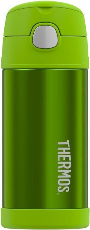 FUNtainer Thermosflasche mit Strohhalm 355 ml, limettengrün