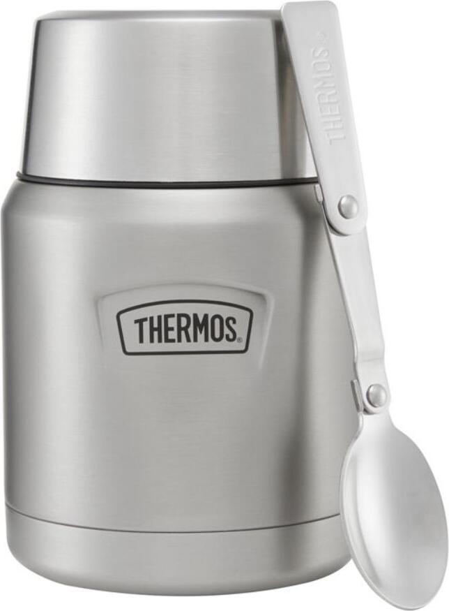 Icon Essensbehälter mit Klapplöffel 470 ml, silber, 2-tlg.