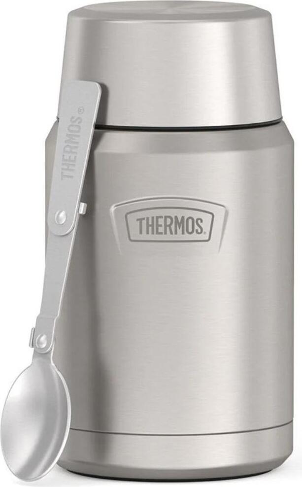 Icon Essensbehälter mit Klapplöffel 710 ml, silber, 2-tlg.