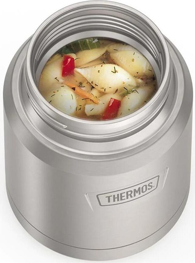 Icon Termos za hranu sa sklopivom žlicom 470 ml bež sivi 2 kom.