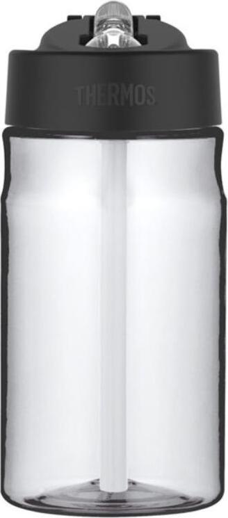 Sport Trinkflasche mit Strohhalm 350 ml, transparent