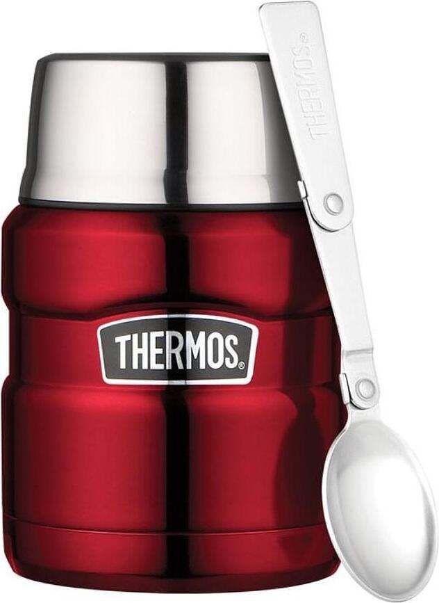 Style Boîte Isotherme Alimentaire avec cuillère pliante, 470 ml, rouge, Set 2 pièces