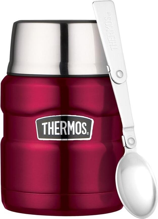 Style Contenant Repas Isotherme avec cuillère pliante, 470 ml, framboise, Set 2 pièces