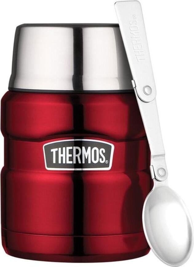 Style Essensbehälter mit Klapplöffel, 470 ml, rot, 2-tlg.