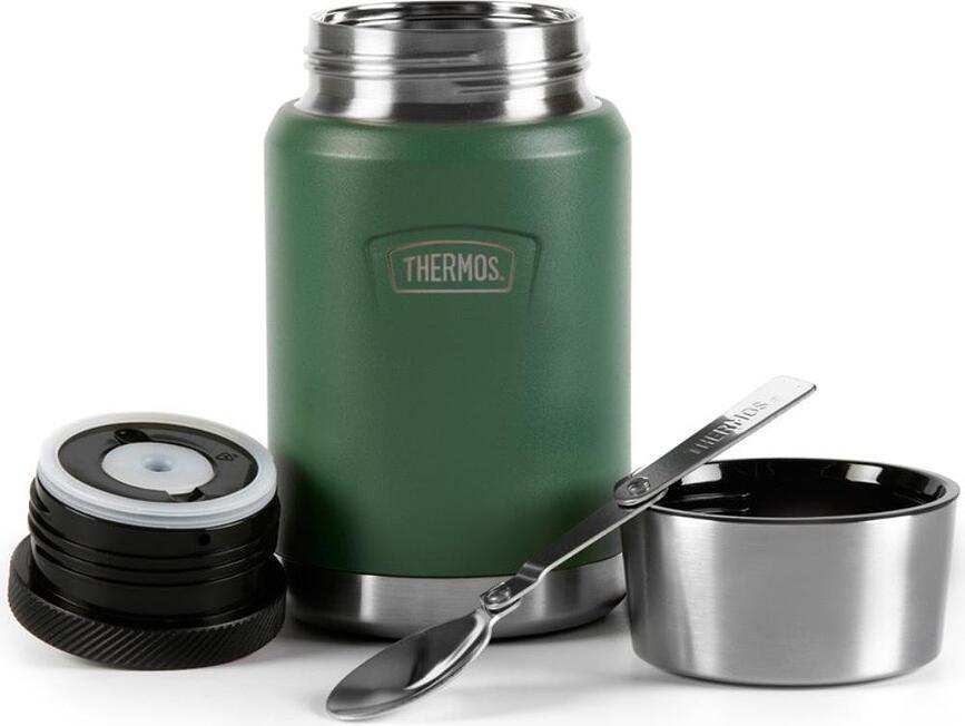 Termo para Alimentos con cuchara plegable Icon, 710 ml, verde, Set de 2 piezas