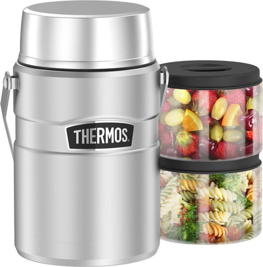 Termo para Alimentos Stainless King, con 2 recipientes, Set de 3 piezas