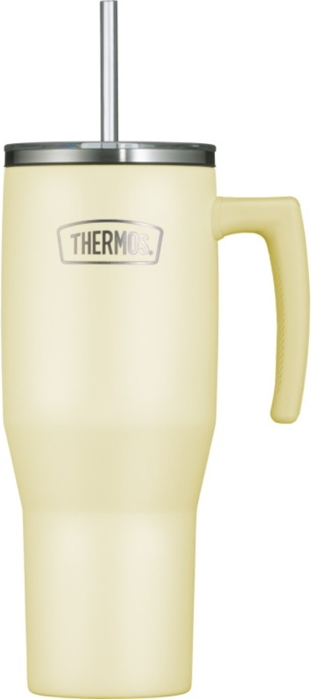 Thermos Refreshing Thermobecher mit Strohhalm 1,1 l, gelb matt