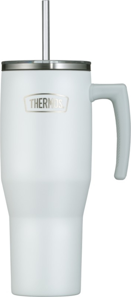 Thermos Refreshing Thermobecher mit Strohhalm 1,1 l, weiß matt