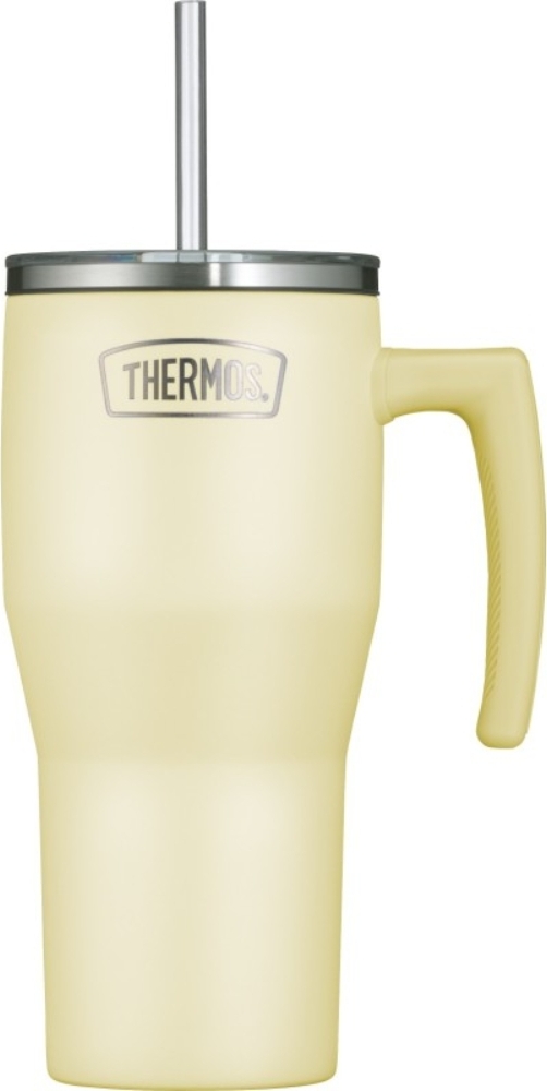 Thermos Refreshing Thermobecher mit Strohhalm 850 ml, gelb matt