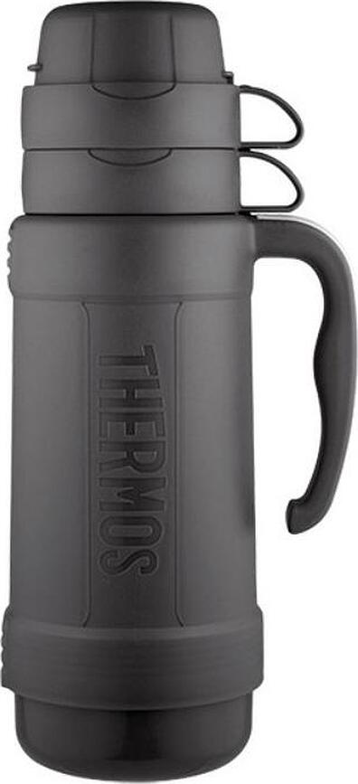Traditional Thermos avec poignée, à isolation en verre, avec 2 tasses