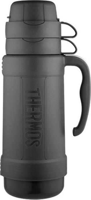 Traditional Thermoskanne mit Griff und 2 Bechern, 1 l, Glas