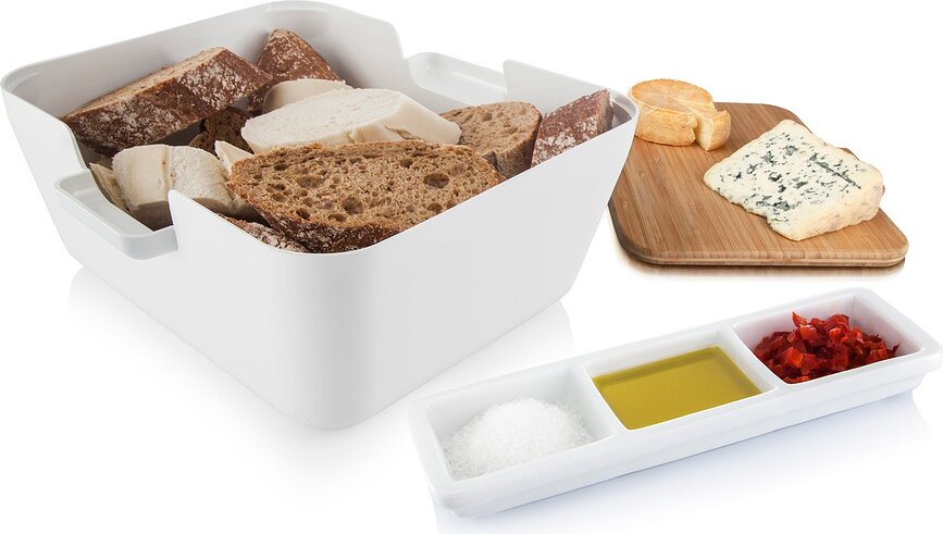 Brødkasse Bread & Dip pastelblå med snackbakke