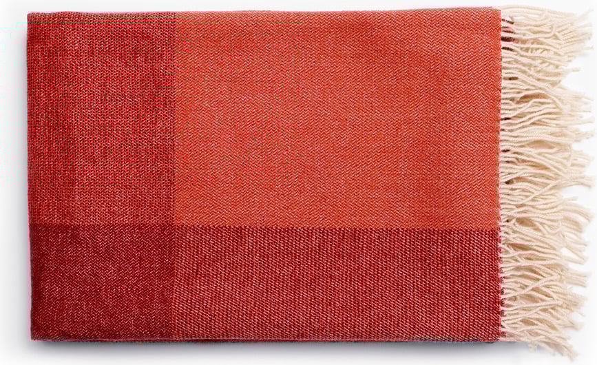 Plaid Blend Throw, rojo y blanco