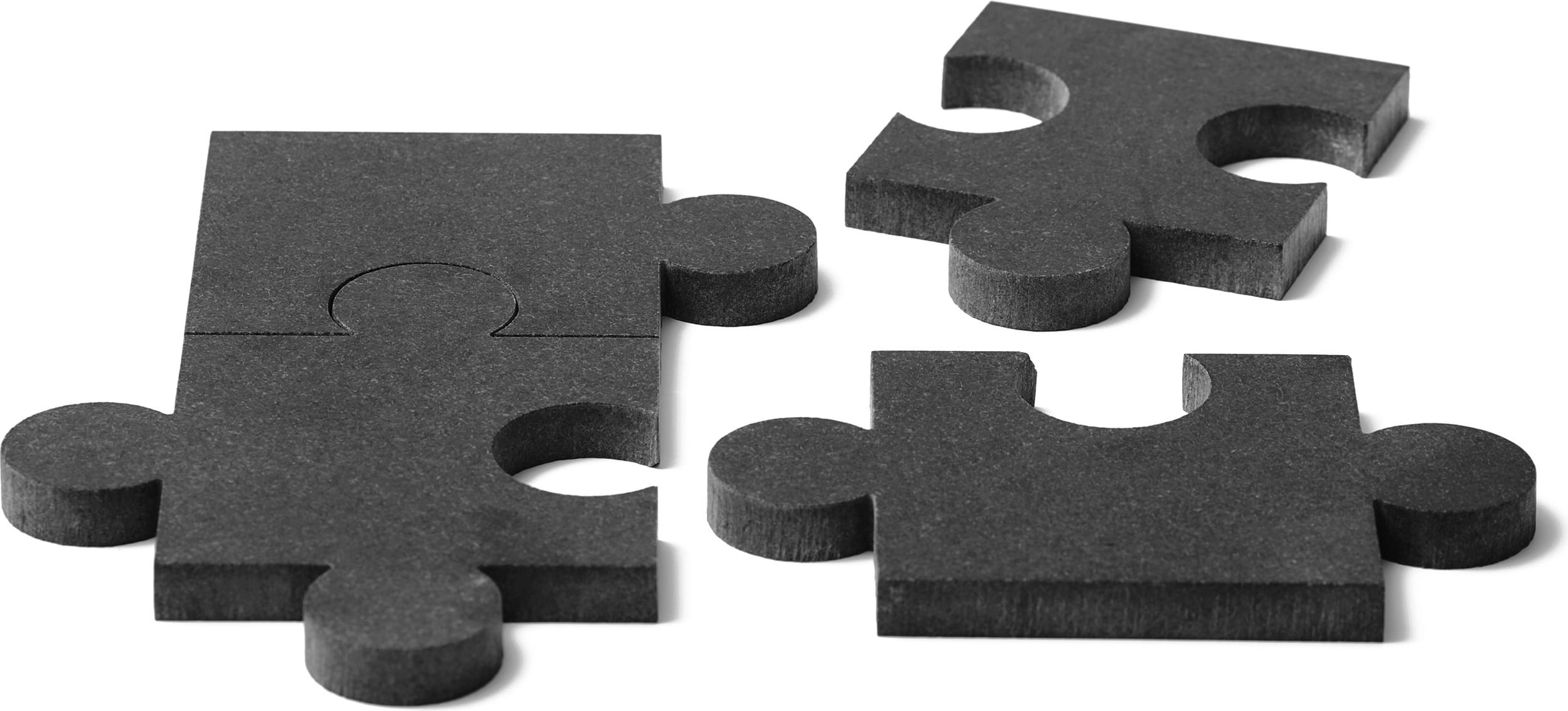 Puzzle Untersetzer für heißes Geschirr schwarz aus Marmor 4 El.