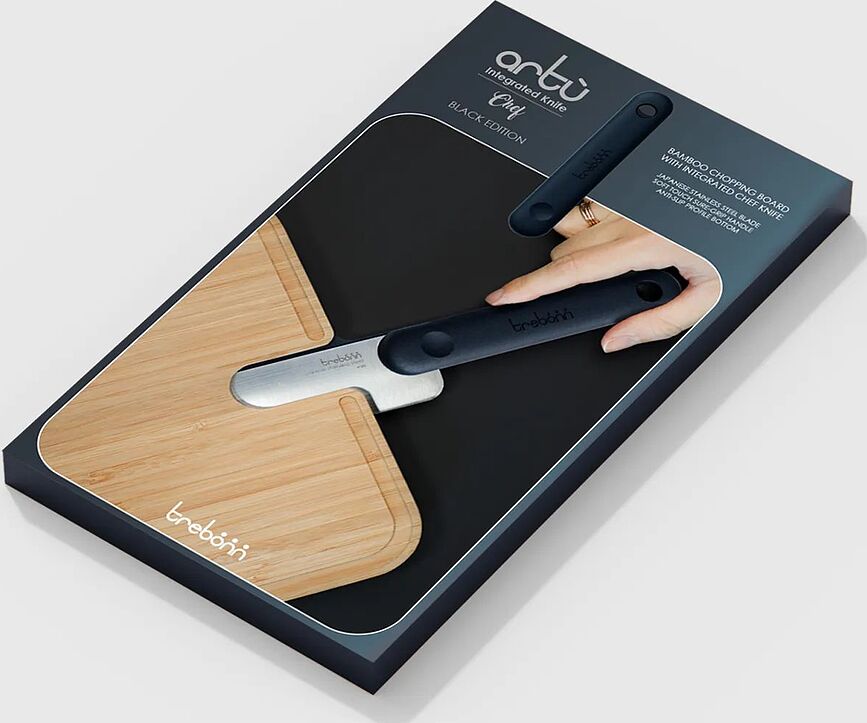 Set de Tabla de Cortar Artu Black y Cuchillo de Chef