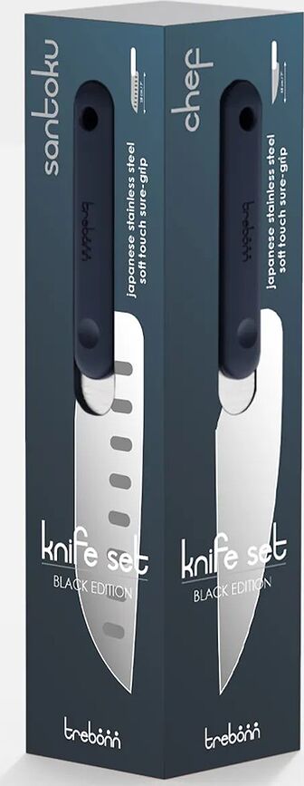 Trebonn Set de Couteaux, noirs, Lot de 4