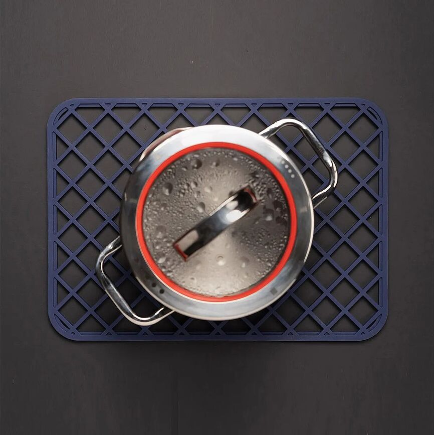 Trilogy Planche à Découper avec égouttoir et support pour plats chauds, Set 3 pièces