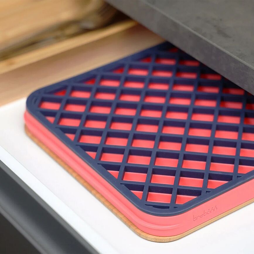 Trilogy Planche à Découper avec égouttoir et support pour plats chauds, Set 3 pièces