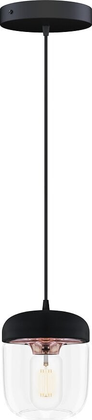 Acorn hanglamp zwart met gepolijst koper