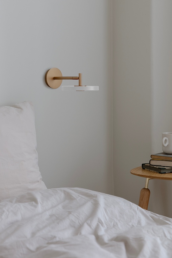 Aplique de pared de latón pulido Asteria, 25 cm