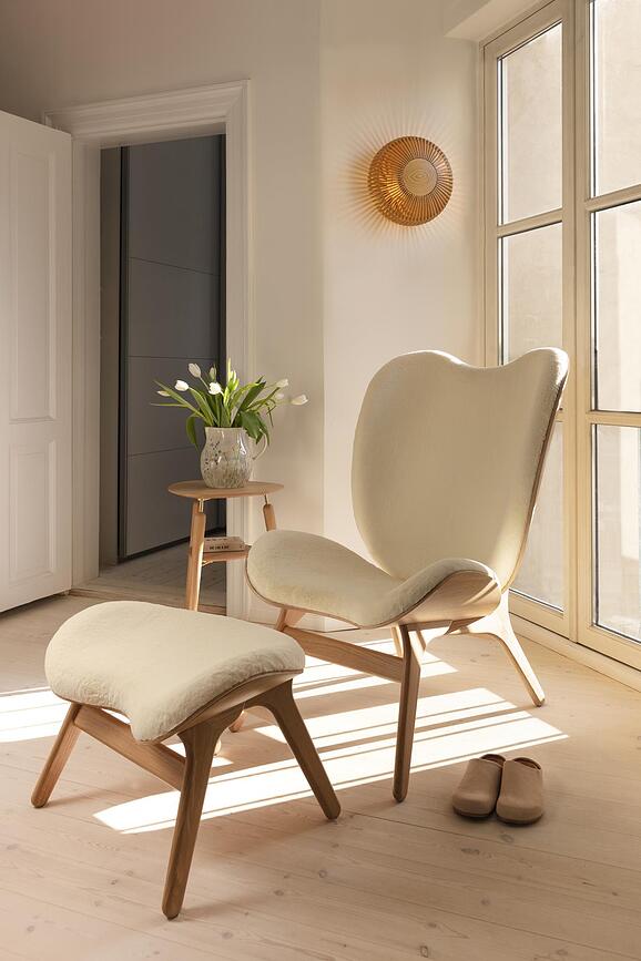 Aplique de pared de roble claro Clava Up, 35 cm