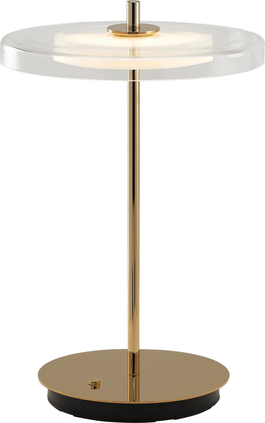 Asteria Glass Move Namizna svetilka brezžična, polirano jeklo