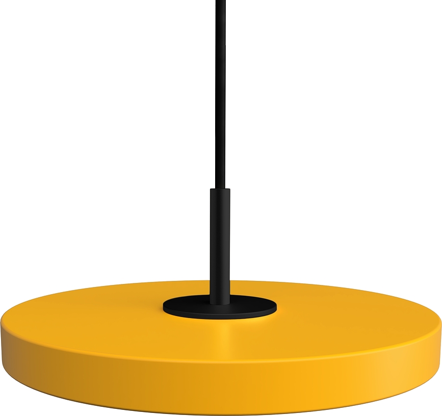 Asteria Micro Lampa viseća žuta s crnim nosačem