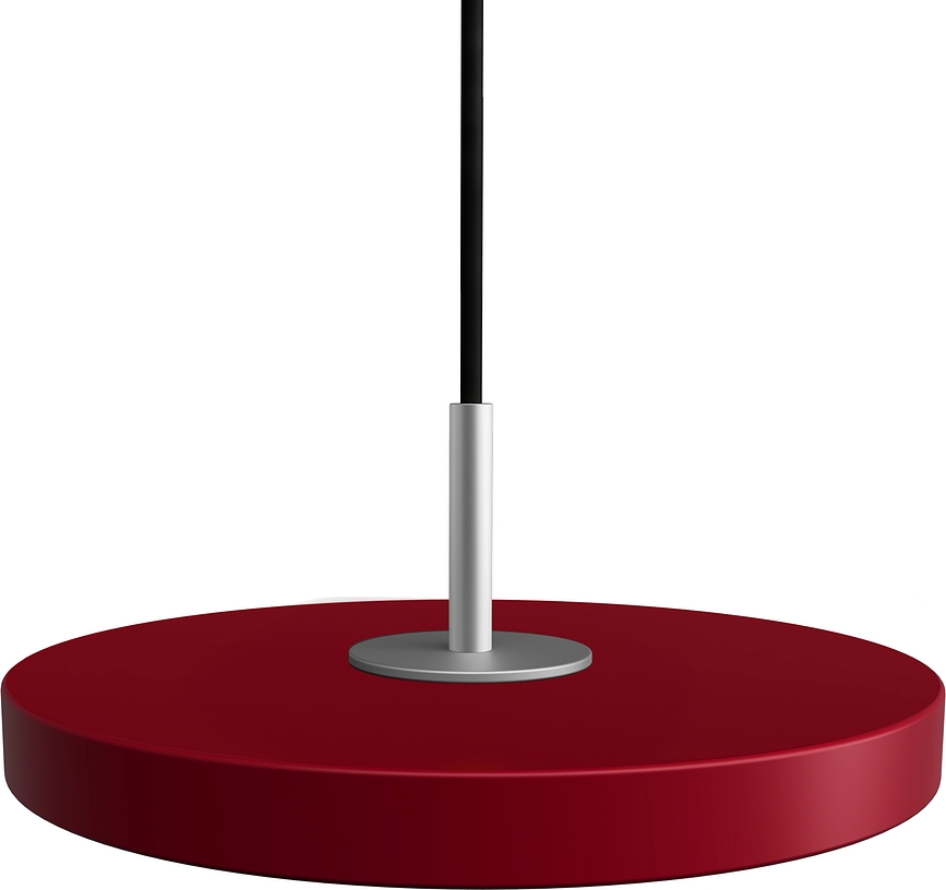 Asteria Micro Viseča svetilka, 15 cm, bordo, s srebrnim nastavkom