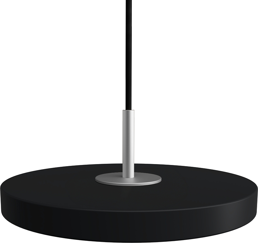 Asteria Micro Viseča svetilka, črna, s srebrnim nastavkom