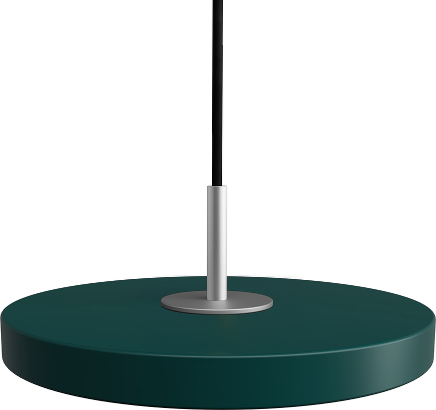 Asteria Micro Viseča svetilka, gozdno zelena, s srebrnim nastavkom