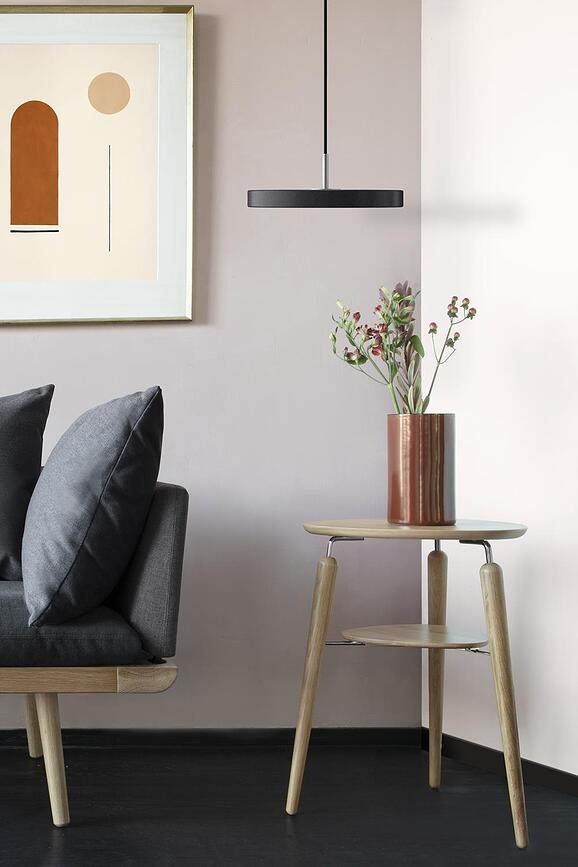 Asteria Mini Suspension, gris clair, avec fixation argentée