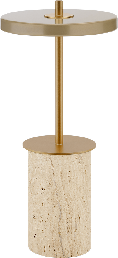 Asteria Move Mini Stolna Lampa bežična bež-zlatna travertin