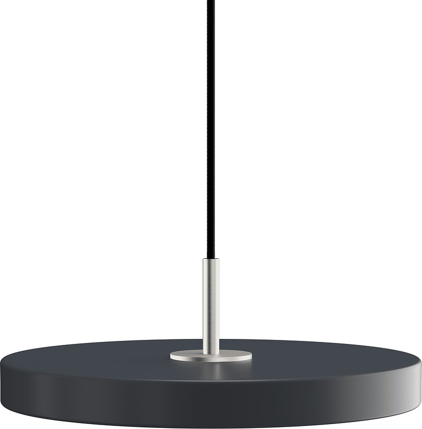 Asteria Plus Taklampa 31 cm, antracitgrå med silverfäste