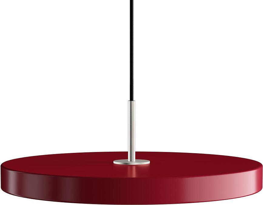Asteria Suspension rouge rubis, avec fixation argentée