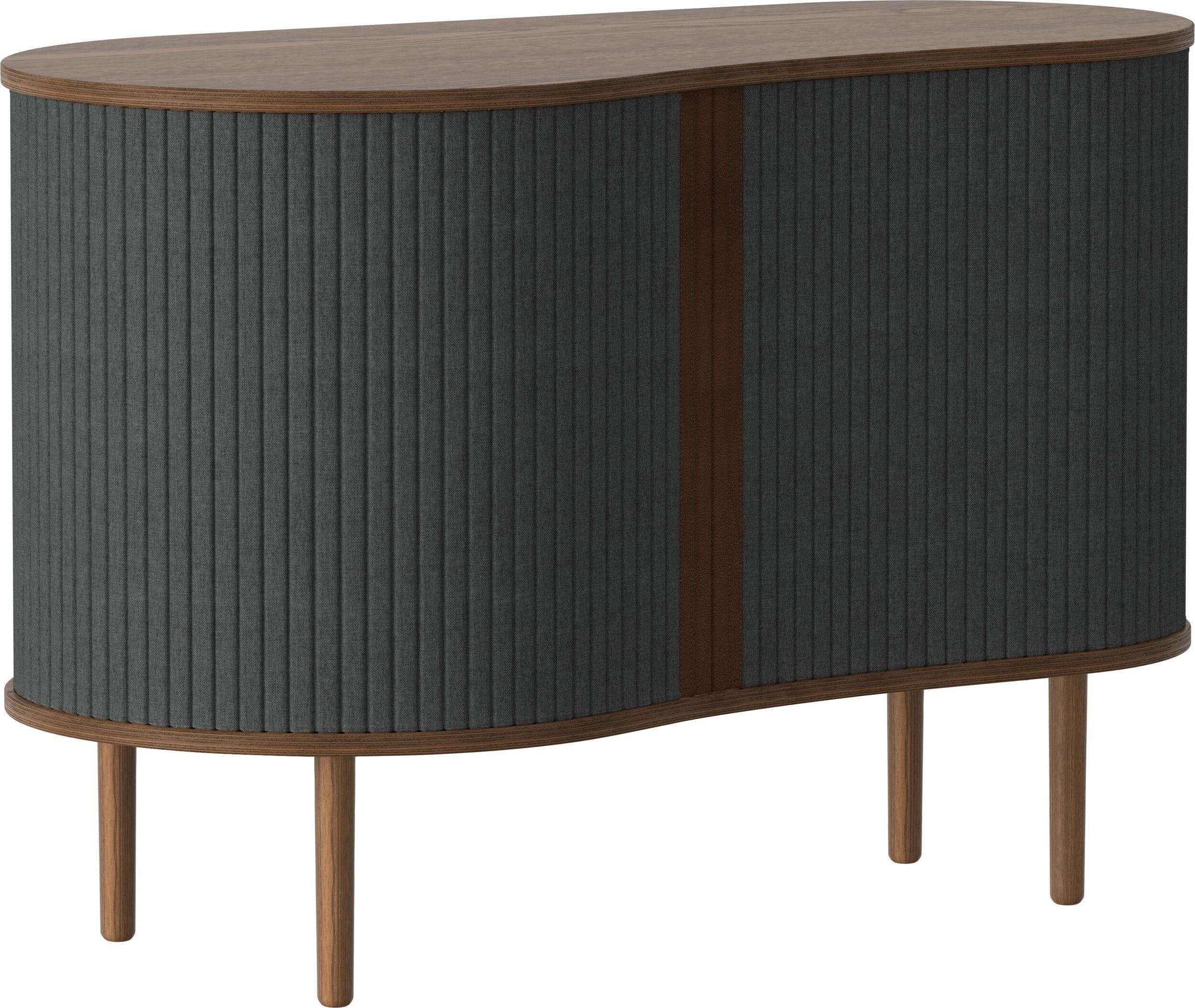 Audacious Schrank 100 cm dunkelgrau auf dunklen Eichenbeinen
